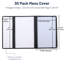 Paquet de 30 couvercles de menu de restaurant WeChef 8,5 x 14 po 4 pages 8 et 4,25 x 14 po-118010619