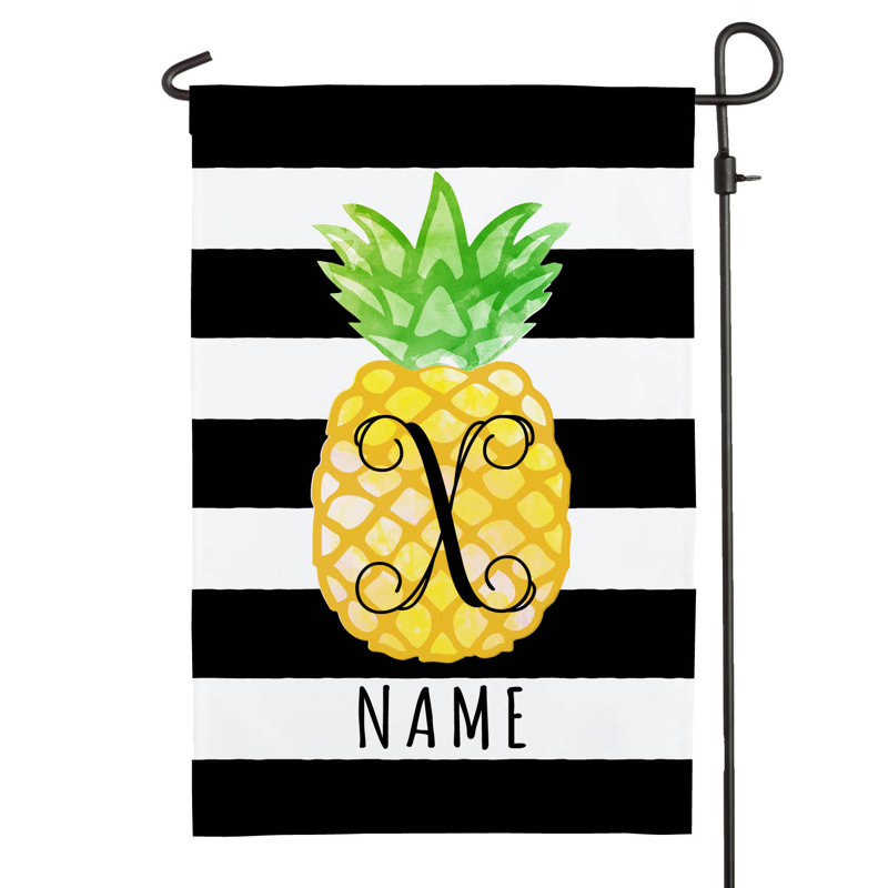 Drapeau de jardin 1 pi 5 pi x 1 pi à rayures ananas, Oui