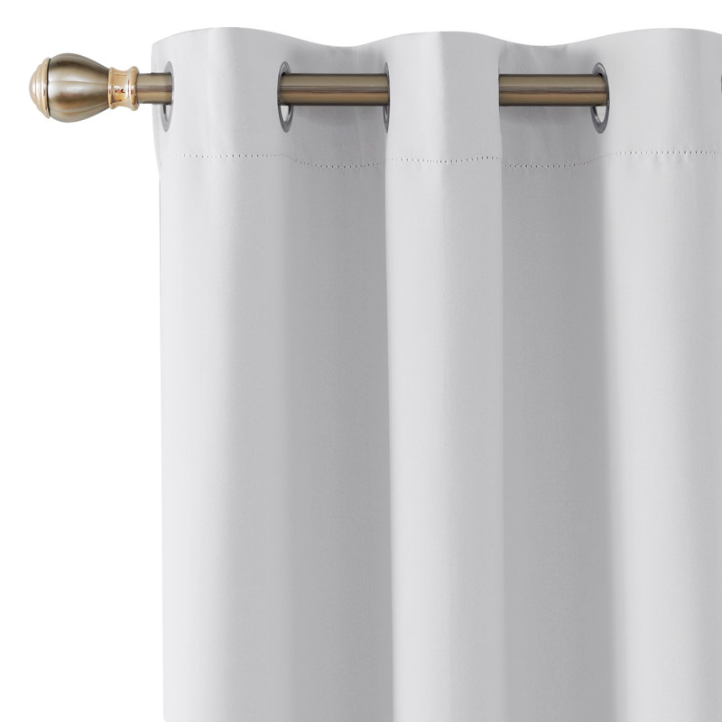 Lionel Room Darkening Curtain Single Panel, Pure White, 42" W x 63" L
