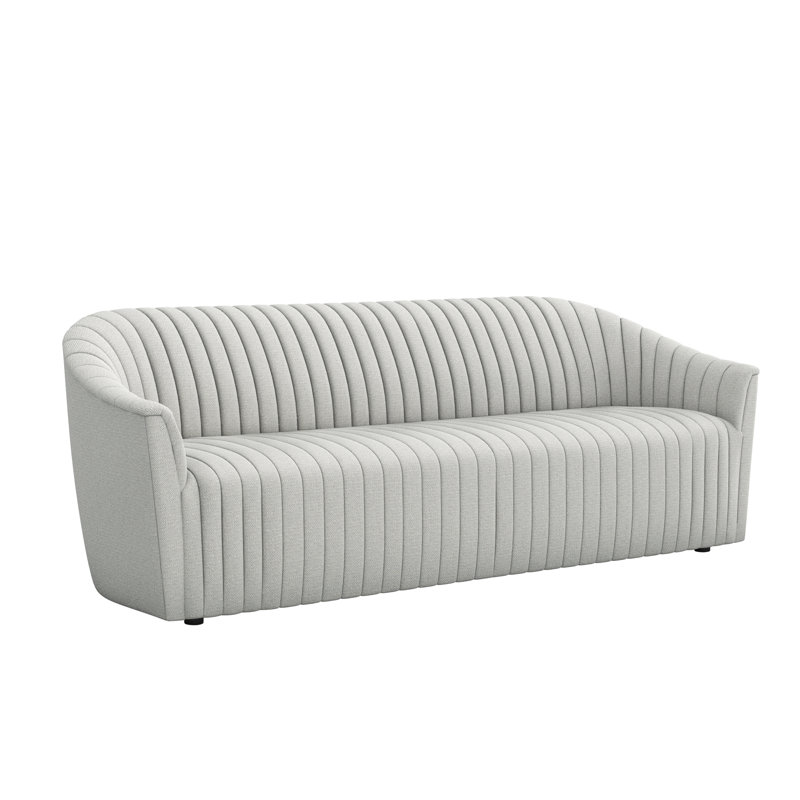 Channel Upholstered 90'' Sofa, Fresco 100% Polyester
