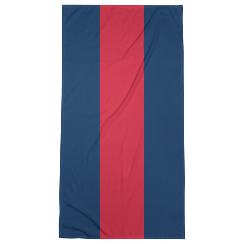 Cotton Blend Lightweight Bath Towel, Navy Blue/Red/Navy Blue