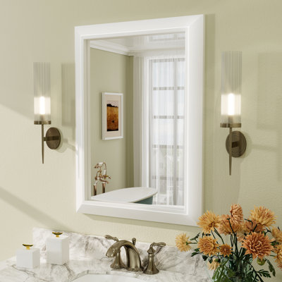 Amara Tempered Glass and Aluminum Alloy Framed French Cleat Mounted Wall Mirror