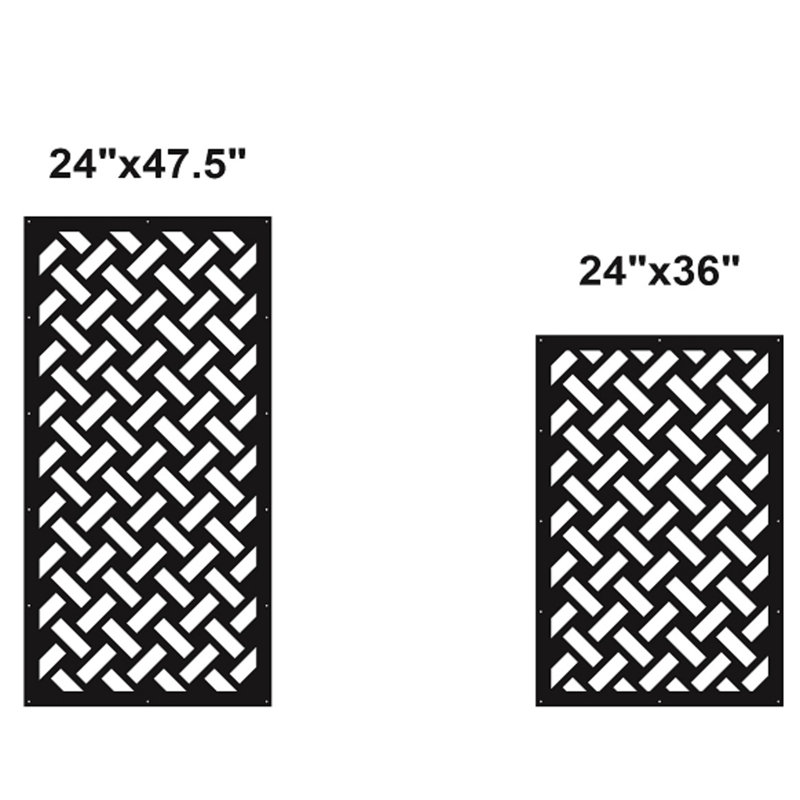 Block Pattern Aluminum Laser-Cut Privacy Screen Panel  – Powder-Coated Outdoor Metal Wall Art, Decorative Garden Fence Privacy Divider