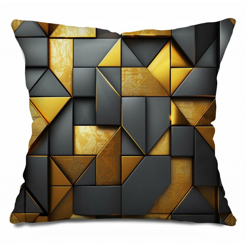 Coussin décoratif géométrique abstrait, H 16 po x l 16 po