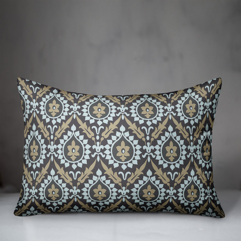 Housse et insert de coussin rectangulaire Ikat, Charbon / Gris