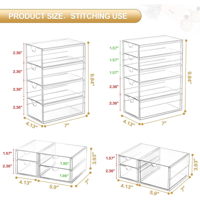 Makeup Organizer With 16 Drawers