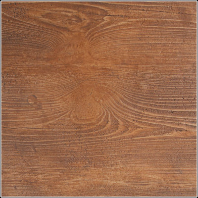 Iris Outdoor Patio Three-Legged Wood-Grain MGO Side Table, Brown, Weather-Resistant and Versatile