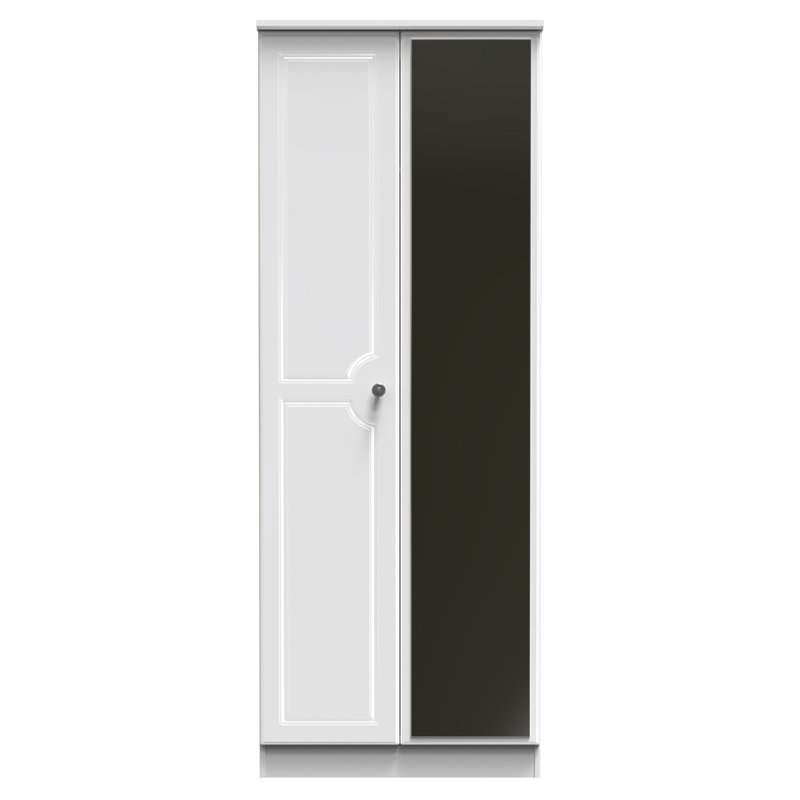 Adala Manufactured Wood Wardrobe, White Gloss/White