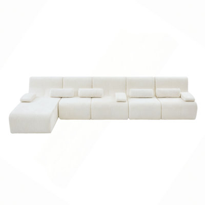 Oversized Sectional Sofa 161.8" Boneless Sofa L-shaped Sofa Couch Cozy Sofa for Living Room