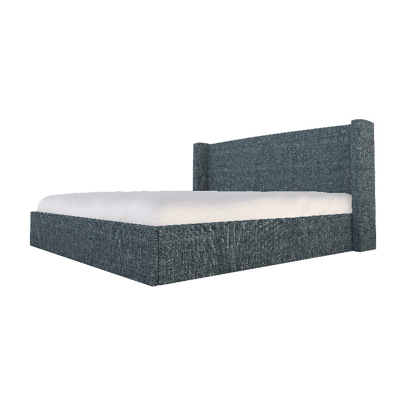 Chloe Upholstered Wingback Bed, Double Up Chambray, Full