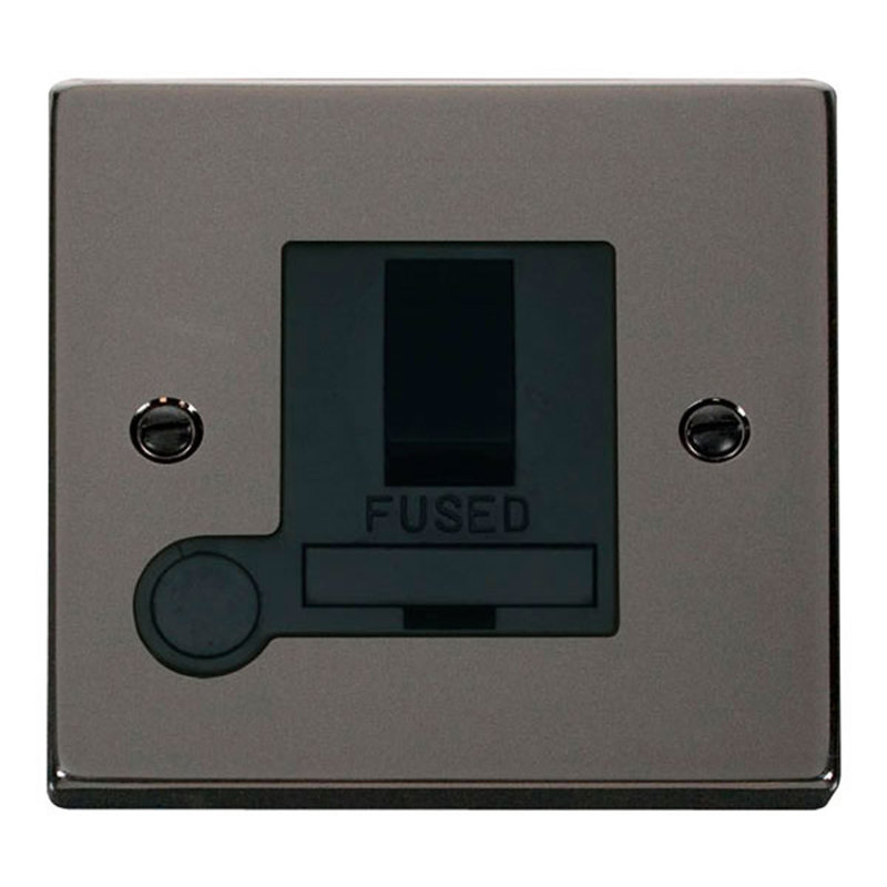 Black Nickel 13A Fused Connection Unit Switched With Flex