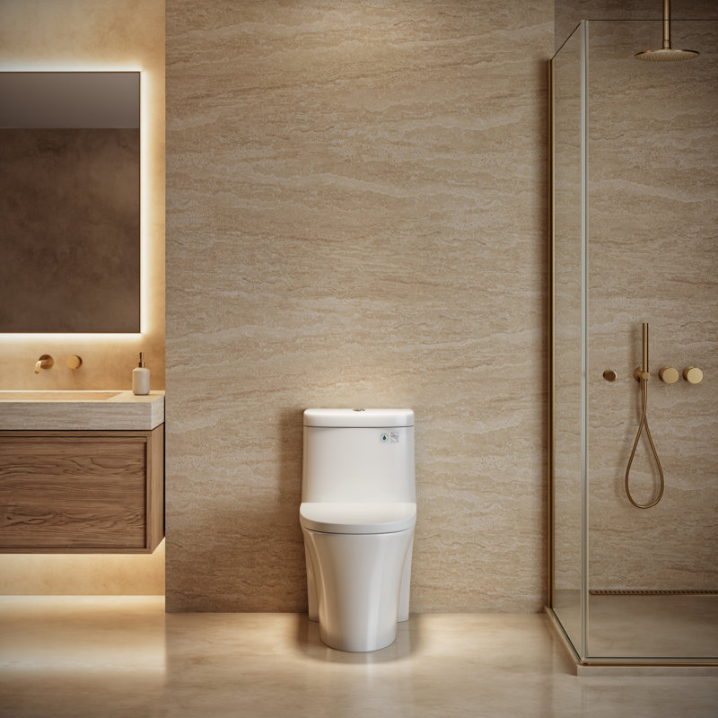 Toilette allongée 1 pièce à hauteur de comptoir et à jupe simple 4,8 LPF Cantrio WC-1105
