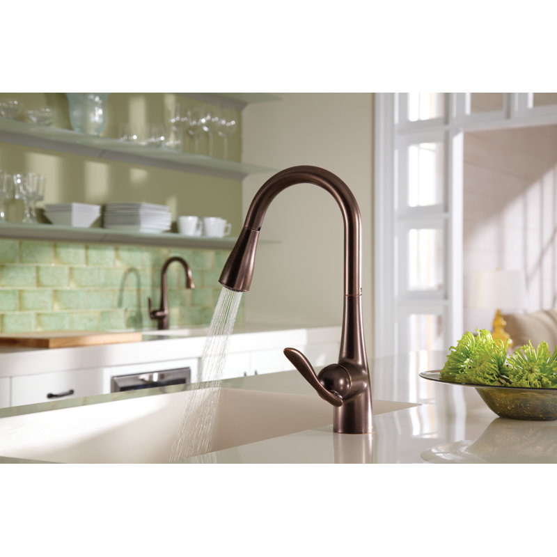 Moen Arbor One Handle High Arc Pulldown Bar Faucet with Reflex Technology, Oil Rubbed Bronze