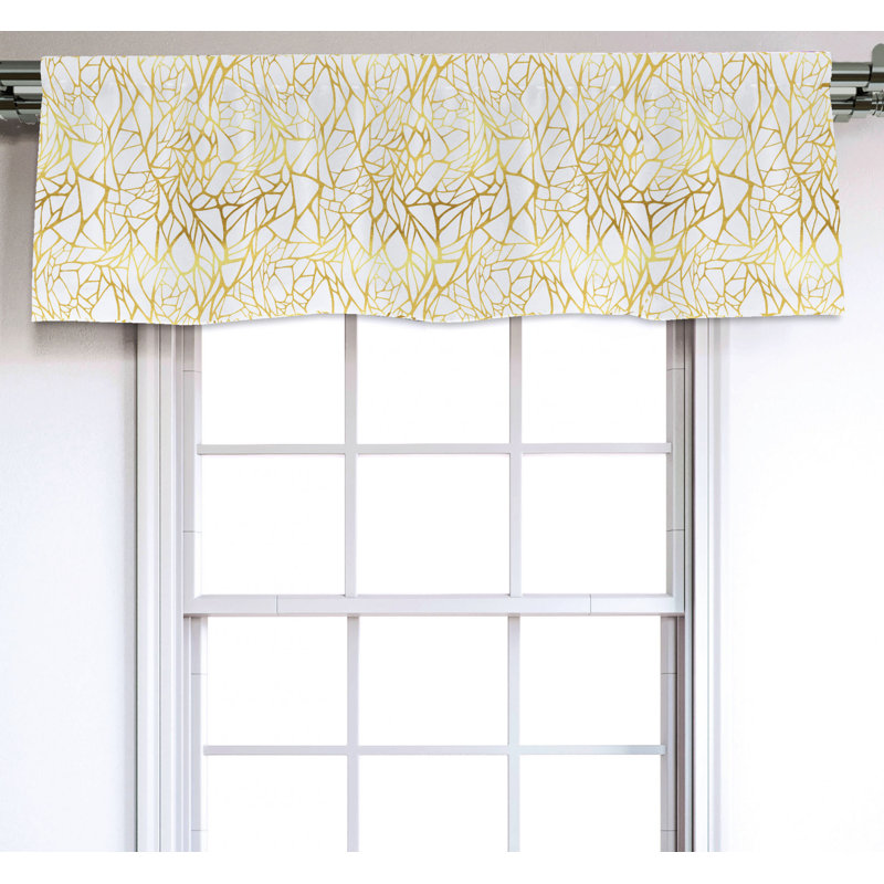 Sateen Abstract Ruffled Window Valance