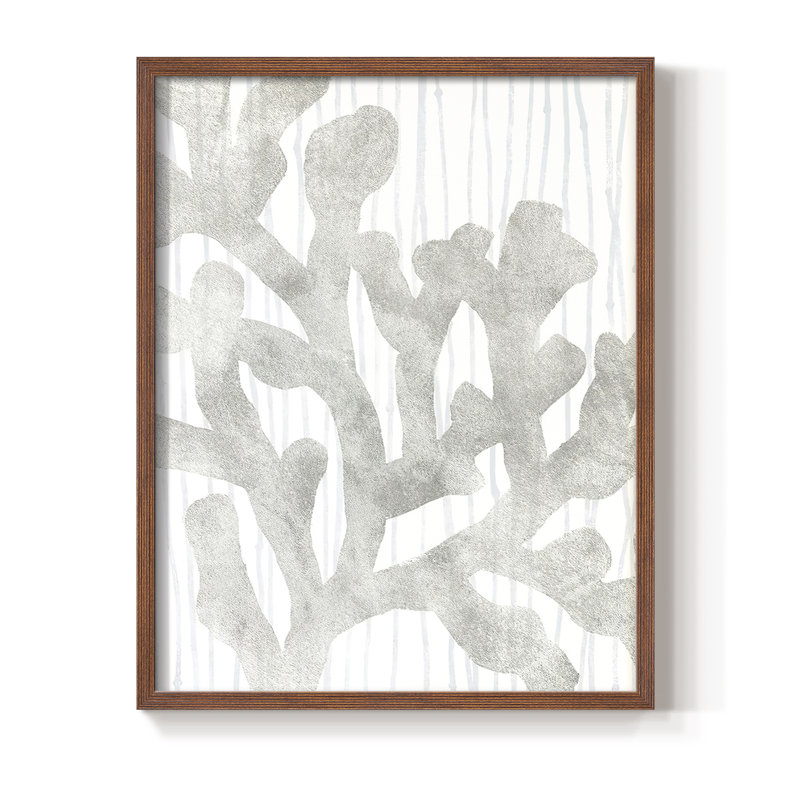 «Quiet Coral IV», reproduction encadrée - bois massif, Brun, H 14 po x l 11 po