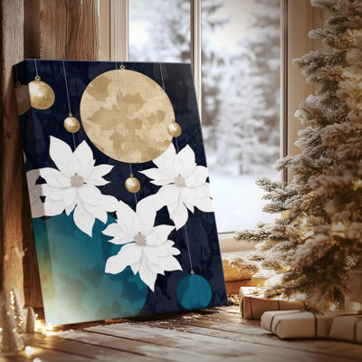 Toile tendue pâle «Winter Evergreen at Midnight» de qualité supérieure