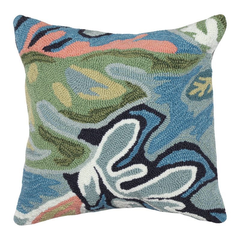 18" Multicolor Polyacrylic Indoor/Outdoor Square Pillow