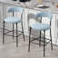 Tabouret de bar 26 po à hauteur de comptoir avec tabouret de bar et housse en tissu noir avec revêtement thermolaqué et repose-pieds-1226952158