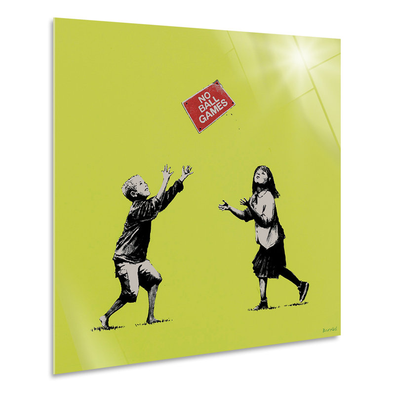 No Ball Games Green by Banksy - No Frame Painting on Plastic / Acrylic, 65cm H x 65cm W