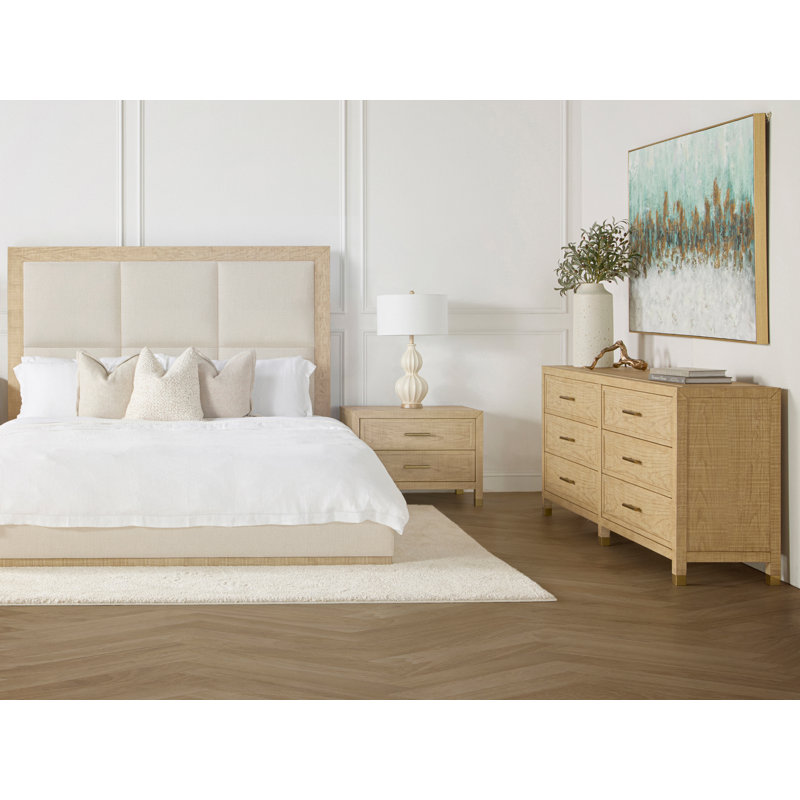 Lit tapissier Bustamante, Brun clair, Grand