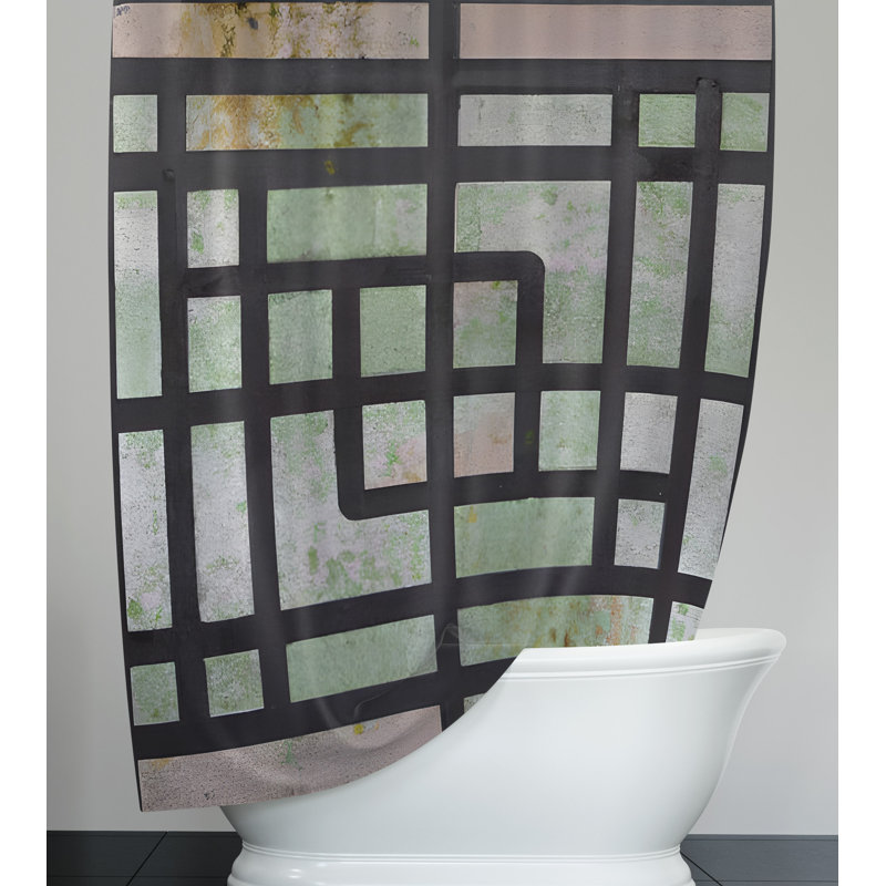 Rideau de douche abstrait Jayson, H 83 po x l 70 po
