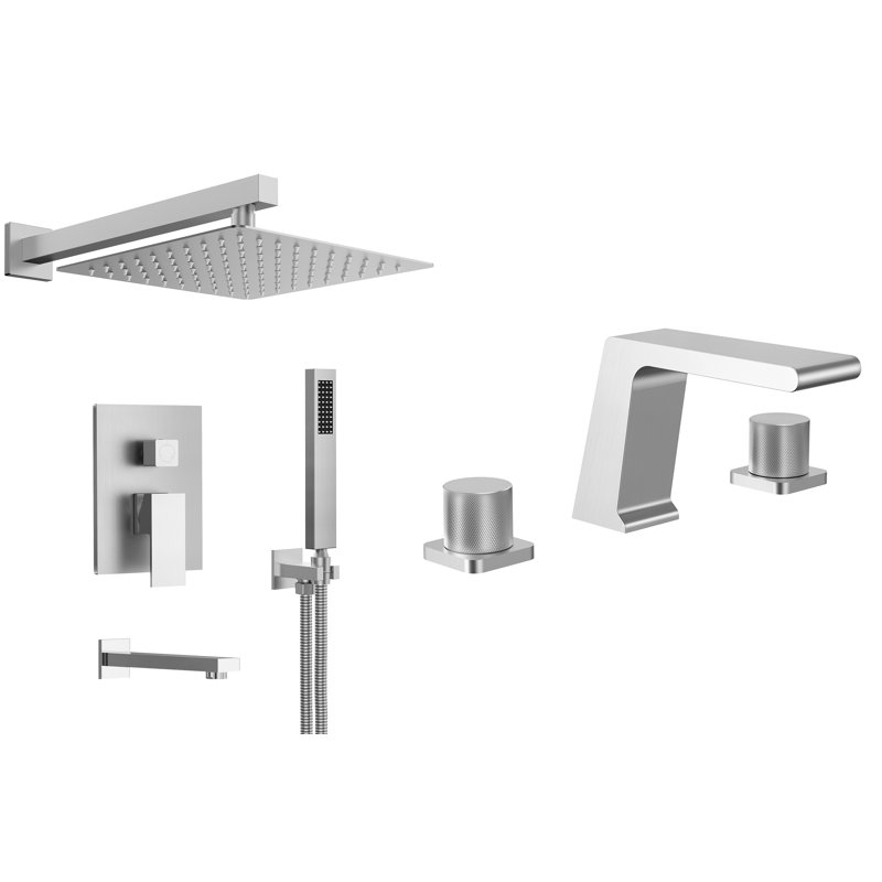 Pressure-balanced Shower Faucet with Rough in-Valve, Brushed Nickel