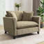 Fauteuil surdimensionné de 46,3 po, tissu chenille, fauteuil confortable et demi-canapé simple avec coussin pour le salon, bureau, vert