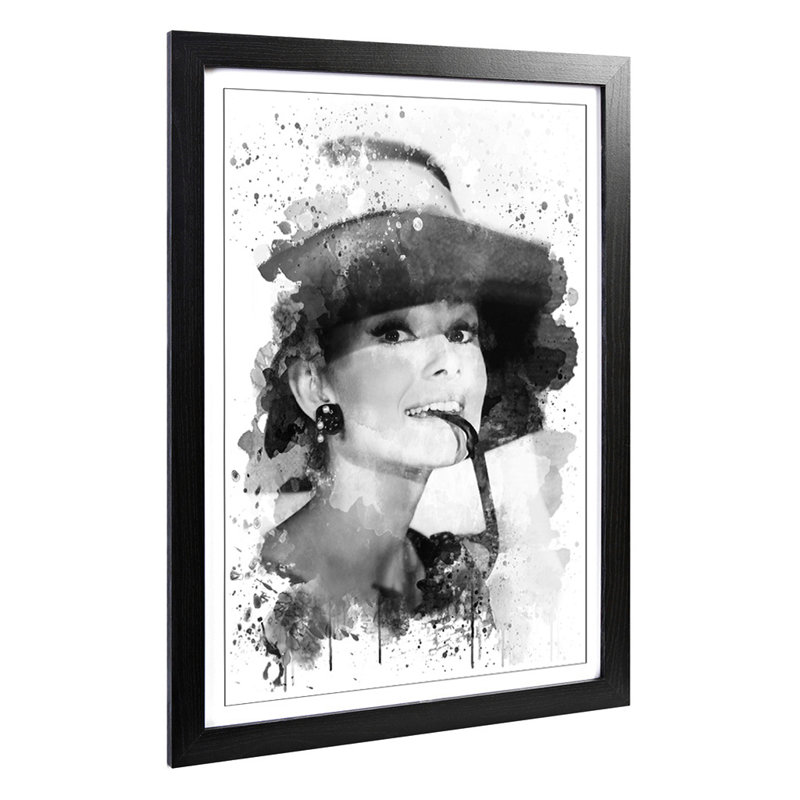 Audrey Hepburn - Wall Art, 62cm H x 45cm W, Framed Picture