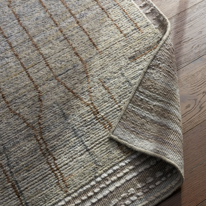 Kazben Atalaya KAZ09 Handknot Abstract Gray Area Rug