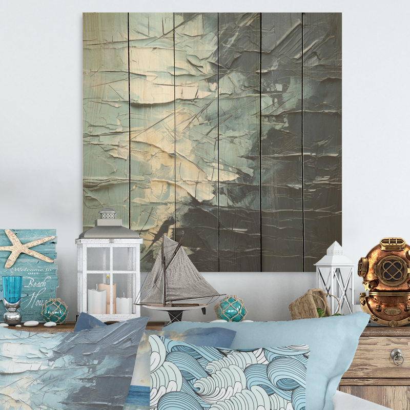 Minimalisme bleu et noir Glacier I - art mural en bois de glacier sur bois de pin naturel, H 15 po x l 15 po