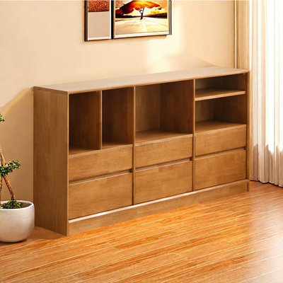 Modern Simple Standing Rubber Wooden Bookcase