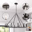 Lustre rond en métal à 12 lumières Aligi