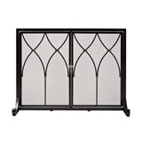 Large Metal Winchester Fireplace Mesh Screen with Doors