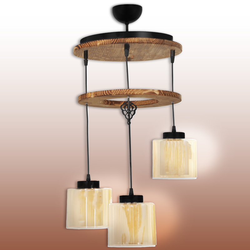 Luminaire suspendu en bois