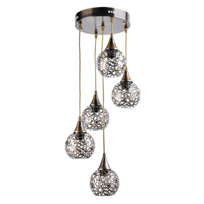 Luminaire suspendu grappe 5 lumières Crisann