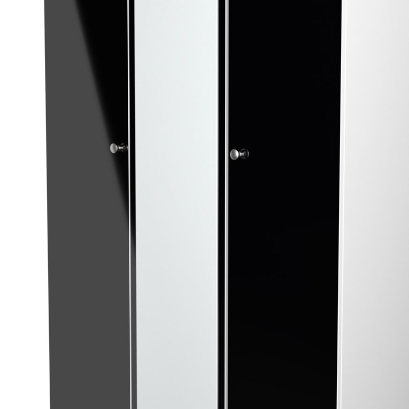 Borth Manufactured Wood Wardrobe, Black Matt/White