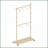 Coat Rack with 6 Wooden Hangers - Solid Wood, Space-Saving | Wheels, Adjustable Shelf | Old Pine, Wood