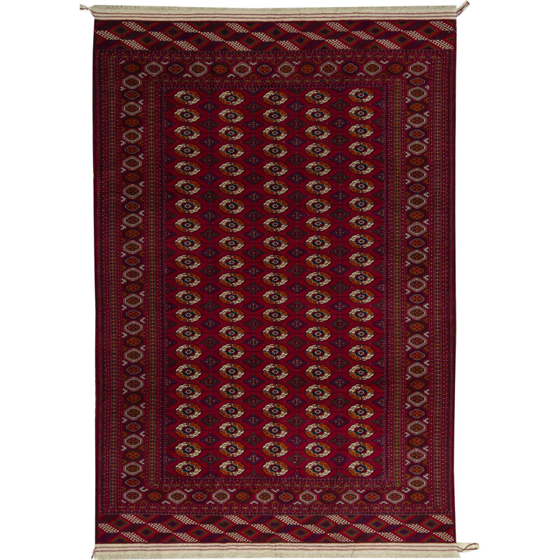 Wool Oriental Area Rug in Red