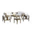 Ensemble de patio extérieur en teck Junco pour six personnes avec coussins et deux tables-930960648-930960651