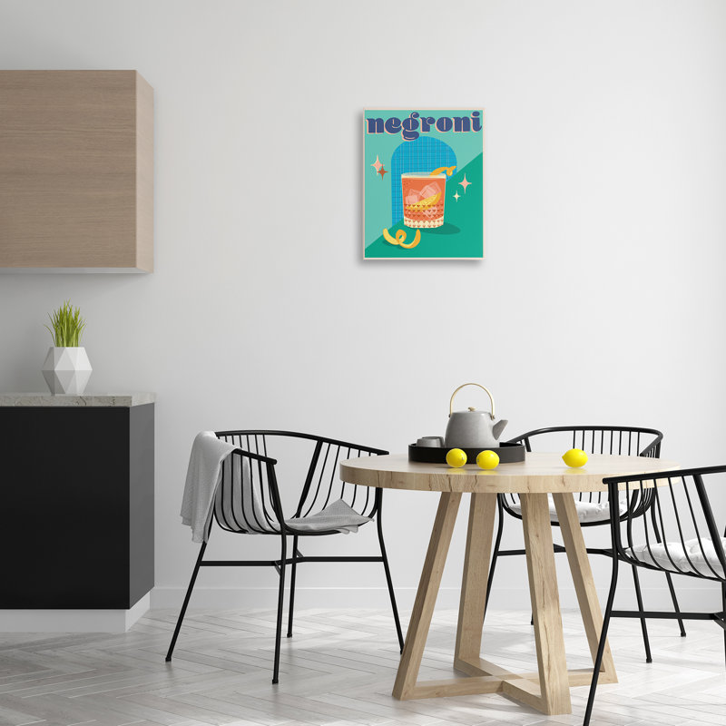 Art mural classique rétro sur toile Negroni par Jo Reid, H 20 po x l 16 po