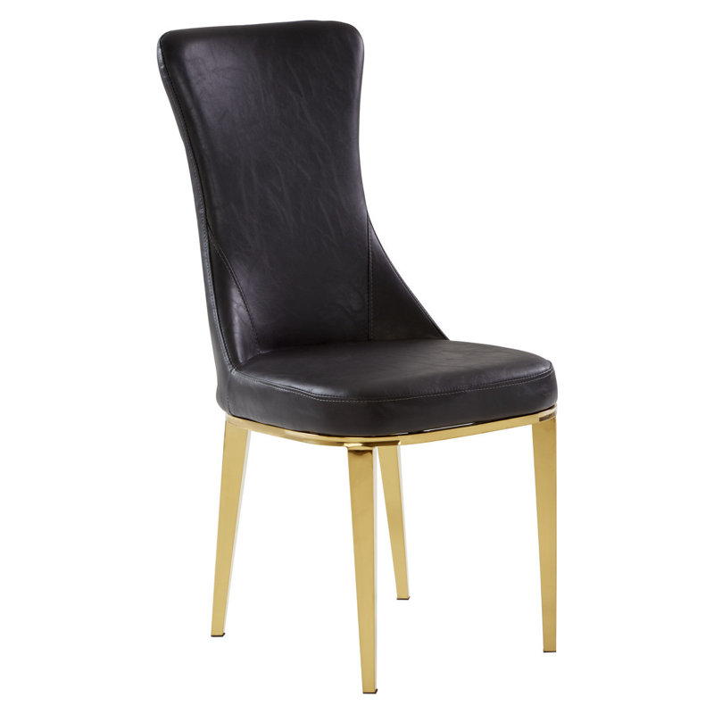 Brookshire 127cm H Upholstered Side Chair, Black