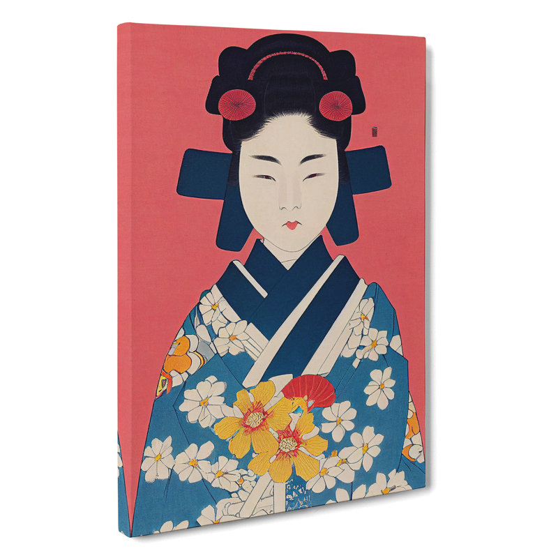 Graceful Geisha - Wrapped Canvas, 50cm H x 35cm W x 3cm D