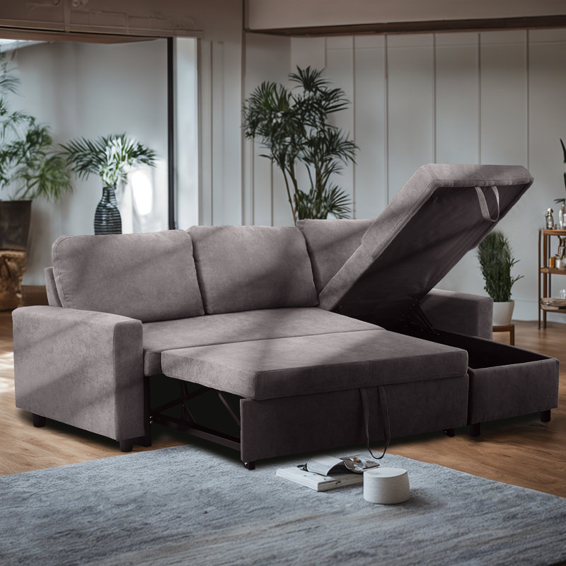 Maitilde Upholstered 83'' Sleeper Sofa, Dark Gray Chenille