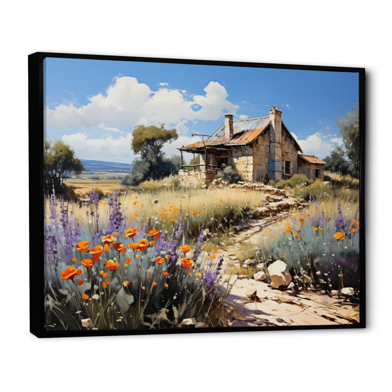 Charme rustique sur toile, Cadre flottant noir, H 12 po x l 20 po x P 1 po