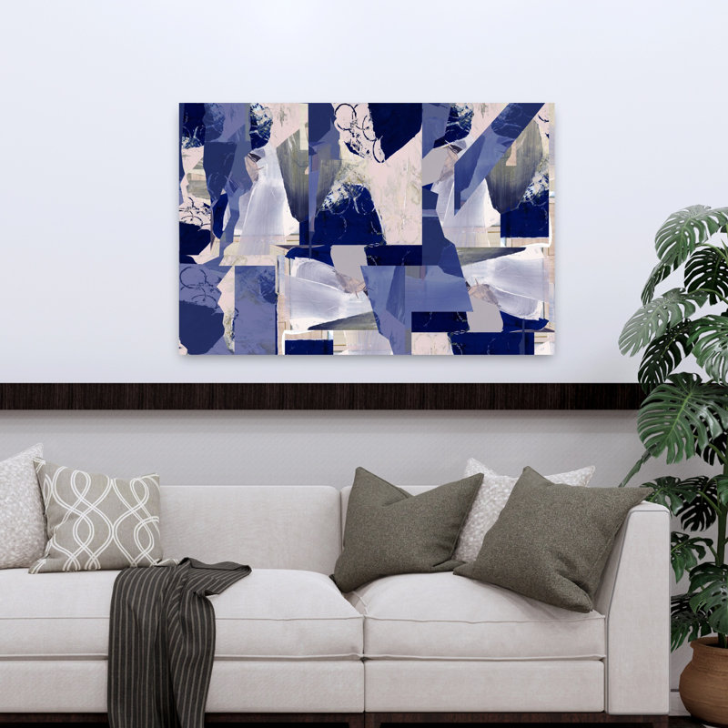 Art contemporain abstrait géométrique, H 48 po x l 32 po