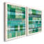 Motif bleu sarcelle I - impression sur toile encadrée 2 pièces-592636222-592636223