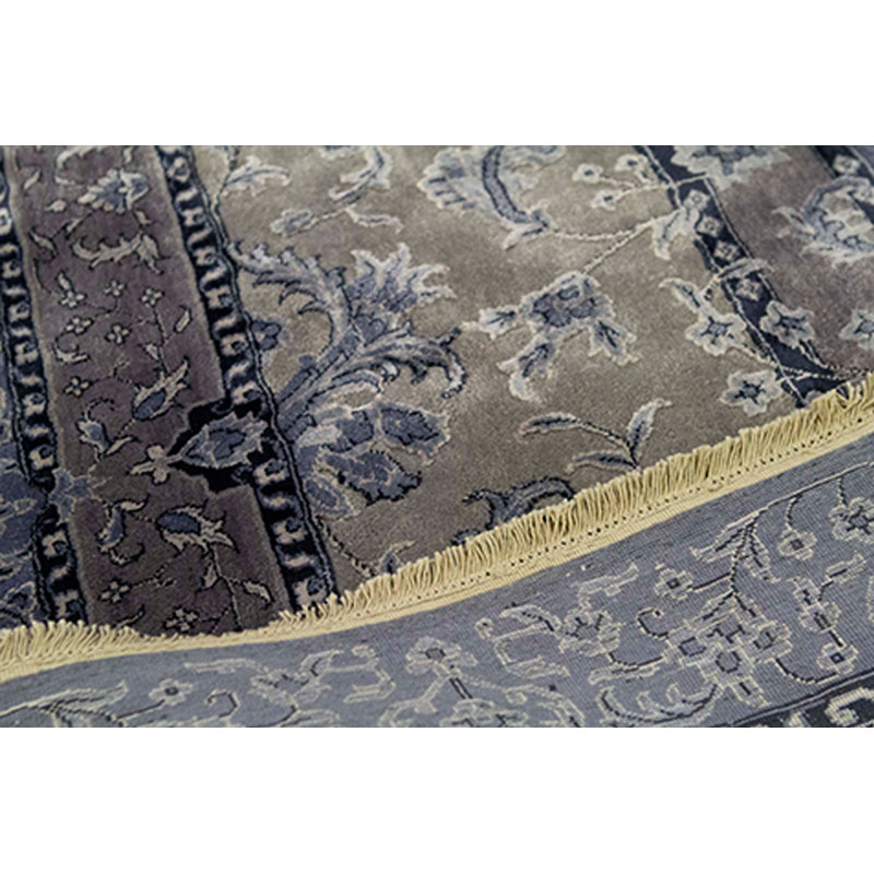 Tapis bleu de haute qualité noué à la main