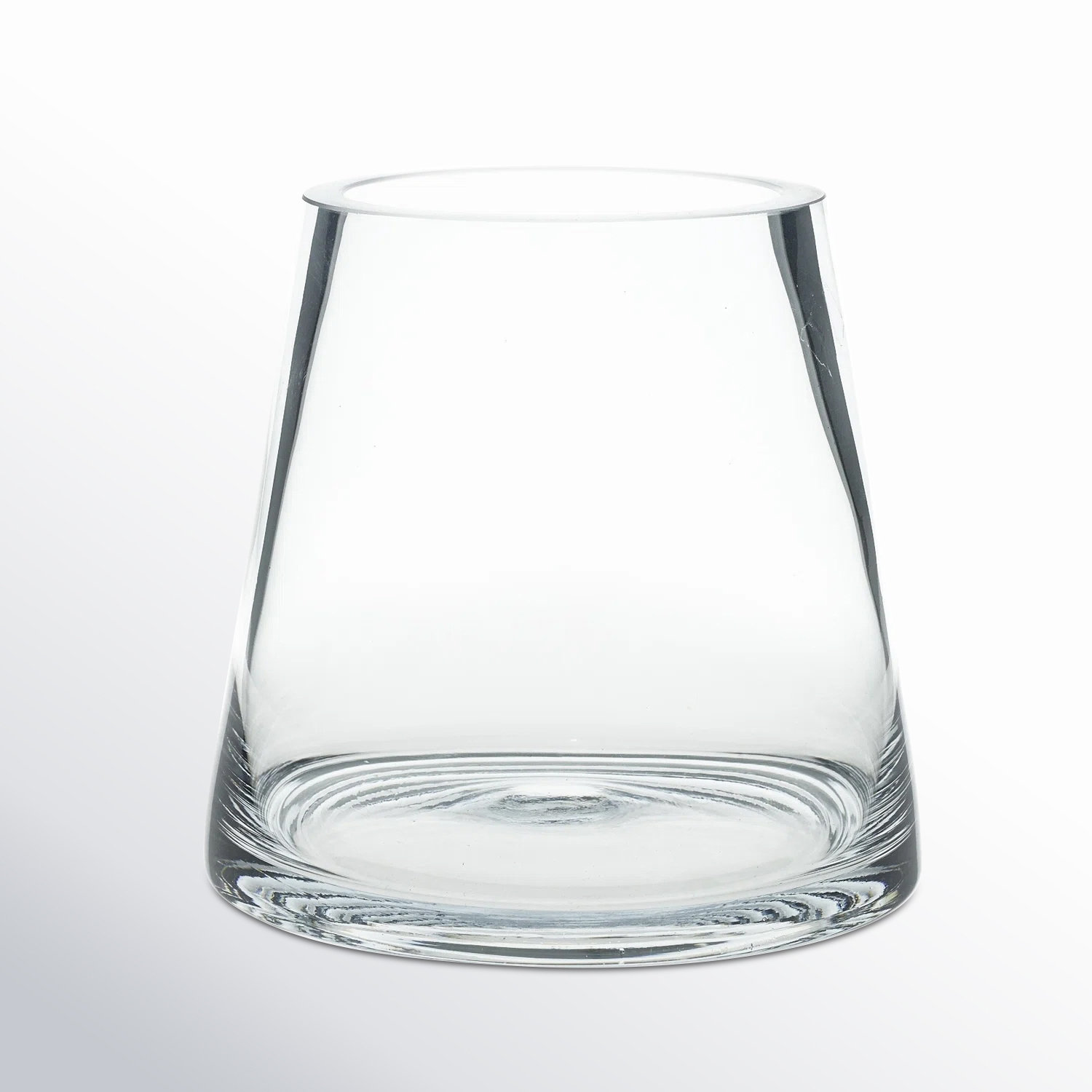 Handmade Glass Table Vase, 4" H x 4.4" W x 4.4" D