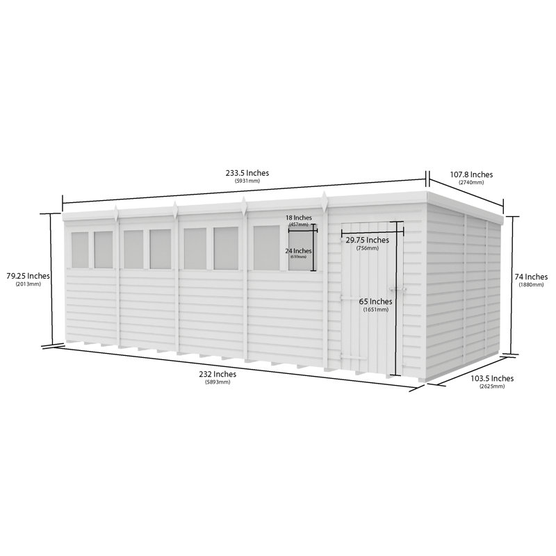 20x9 Pent Composite Shed