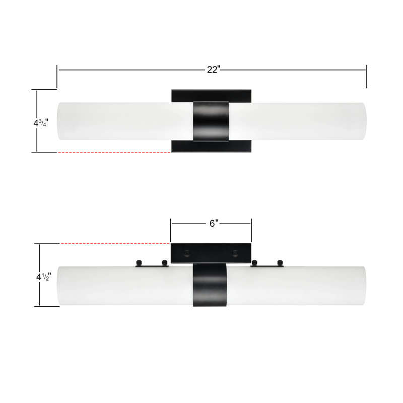 Sternberg 2 - Light Dimmable LED Bath Bar, Black